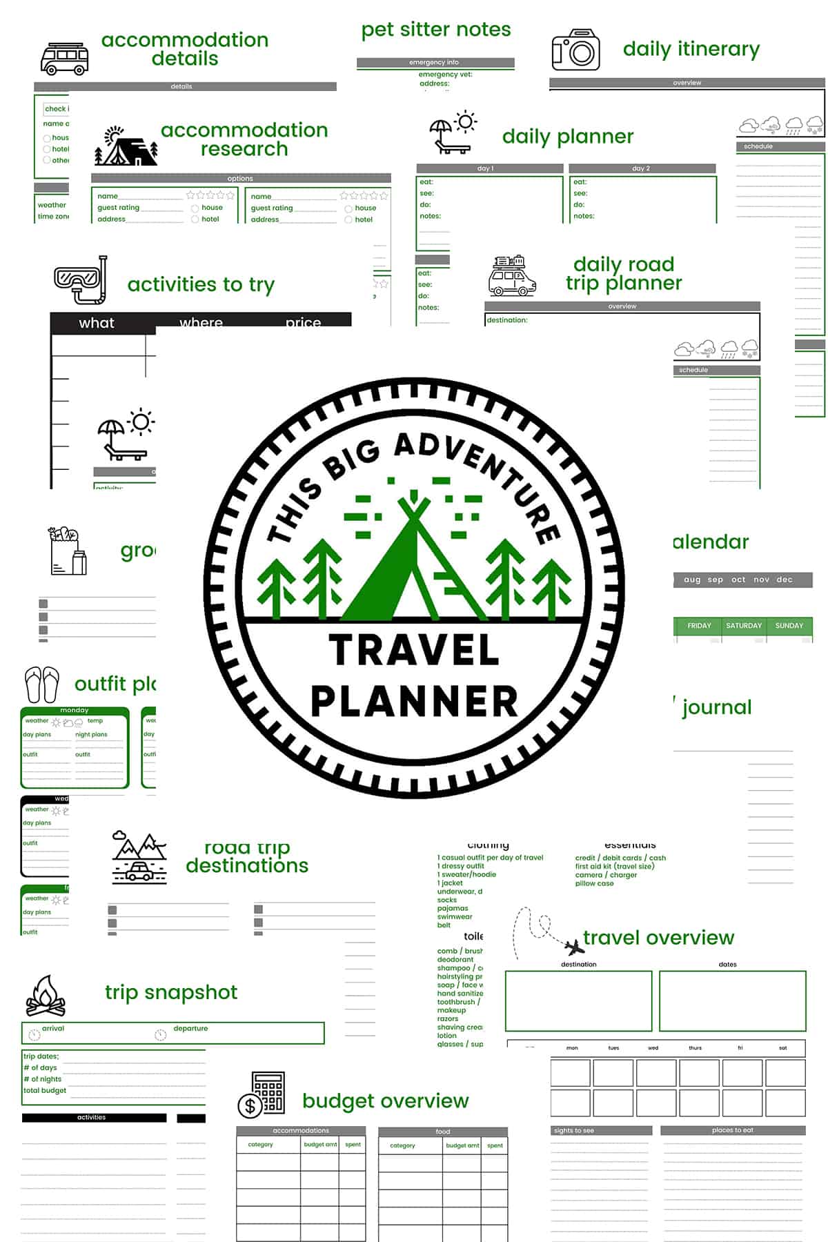 planning a trip sheet